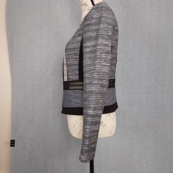 WHBM | Momento Multi Tweed Blazer Jacket Black‎ Navy Gray | Size 4 - Picture 4 of 10